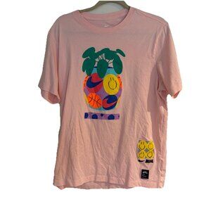 Nike T-Shirt Mens Large Pink David Bruce Artist In Residence AIR Basketball